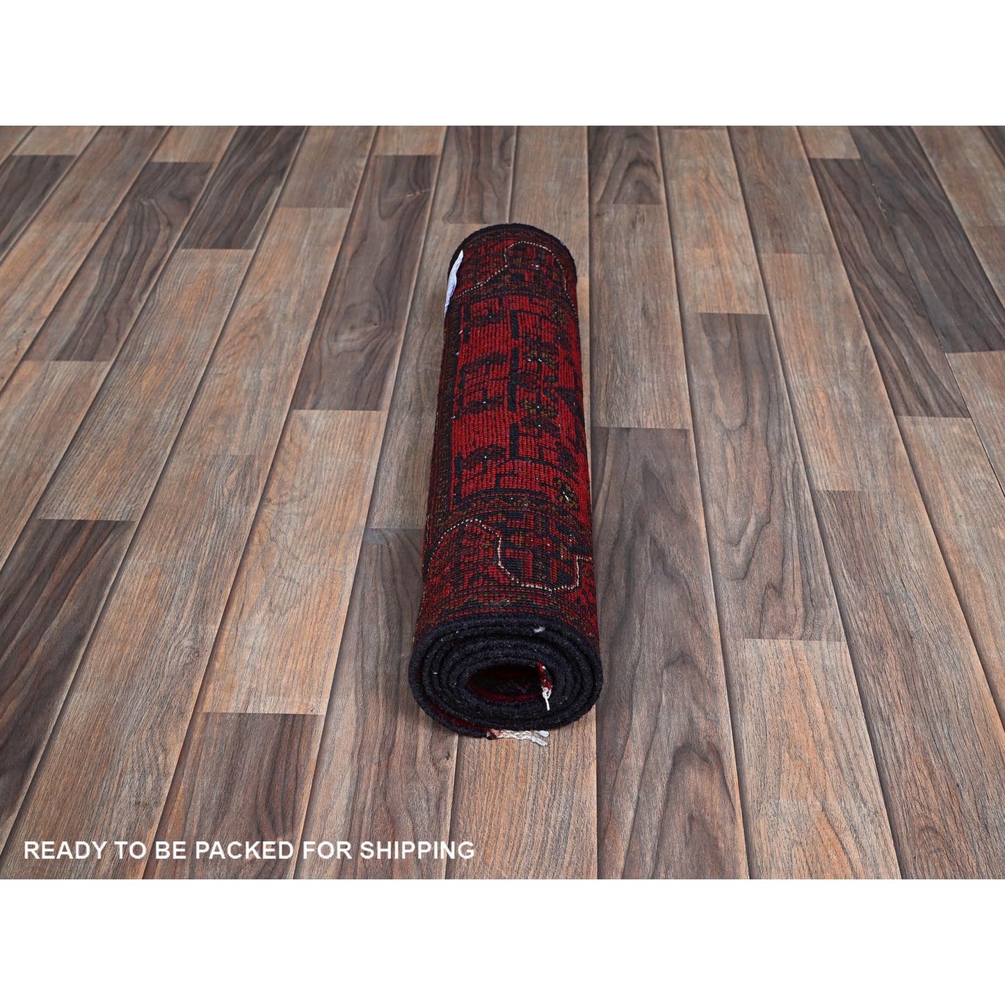 1'10"X5'1" Red Afghan Khamyab Tribal Design Wool Hand Knotted Runner Rug