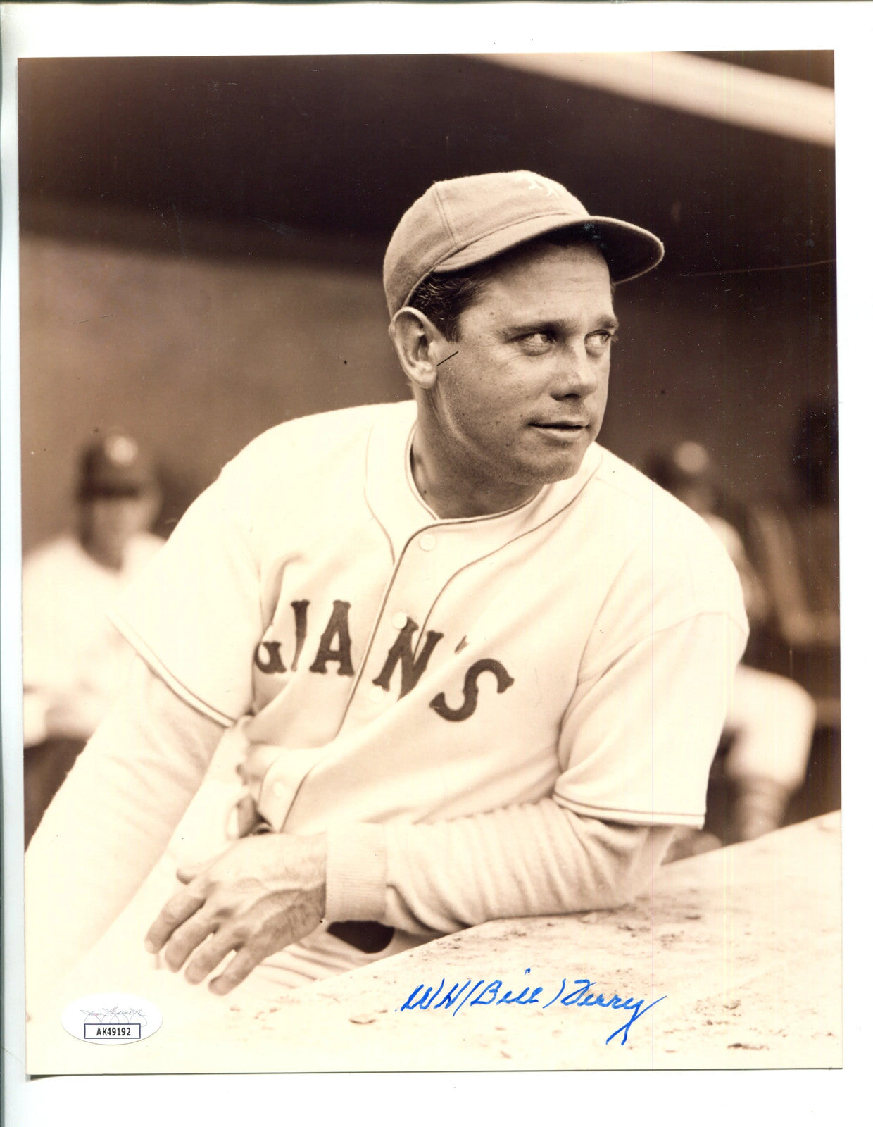 Bill Terry Autographed 8X10 Photo (Jsa)
