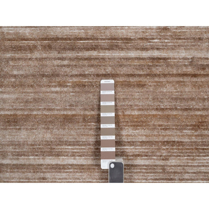 9'1"X12'1" Brown Hand Loomed Rug Modern Design Indoor Outdoor Oriental