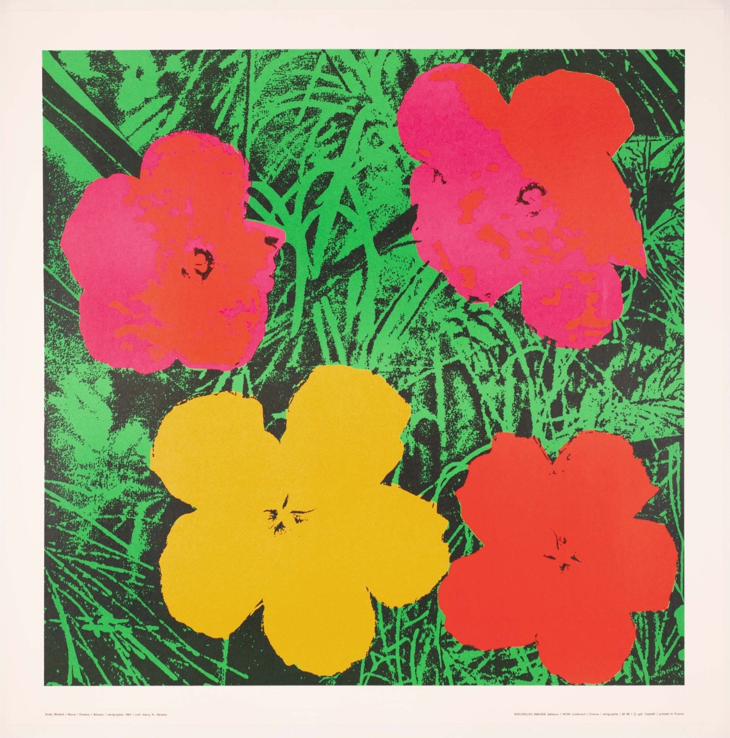 Red Flowers 1970 By Andy Warhol Pop Art Poster  French Printing On Heavy Stock