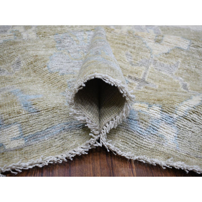 12'1"X15'5" Gray Afghan Angora Oushak Wool Hand Knotted Oversized Rug