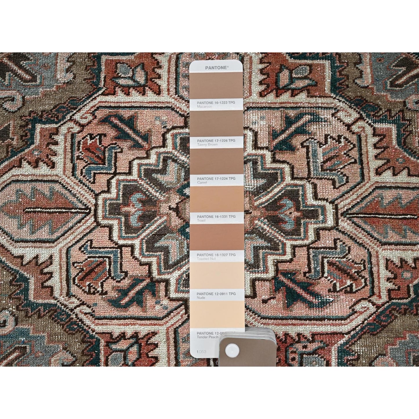 8'7"X12'3" Blush Red Vintage Zoroastrian Heris Pure Wool Hand Knotted Rug