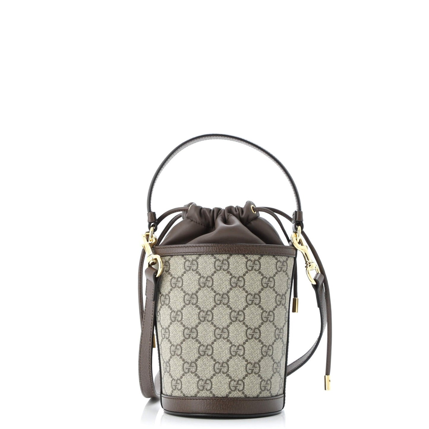 Gucci Ophidia Top Handle Bucket Bag Gg Coated Canvas With Leather Mini