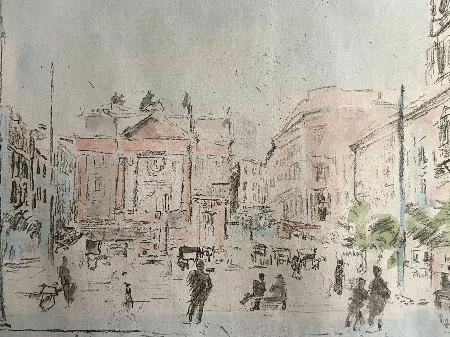 Michele Cascella Hand-Signed Watercolor Etching
