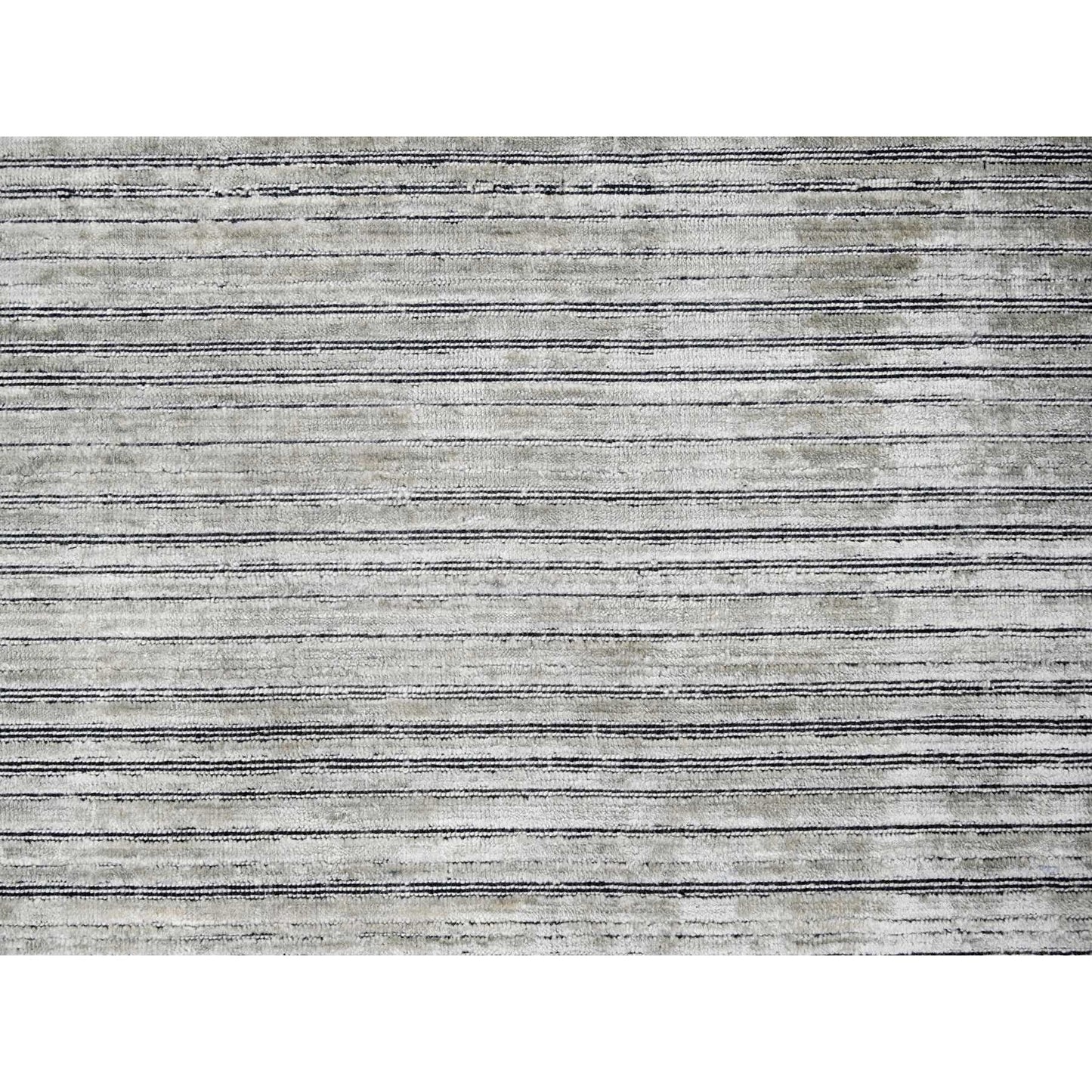 9'1"X12'1" Taupe Wool And Silk Hand Loomed Modern Design Oriental Rug