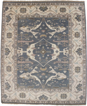 Handmade Oushak Oriental Rug Floral Design Pastel