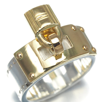 Hermes Ring Kelly Padlock Eu50 18K 750 Yellow Gold/Silver