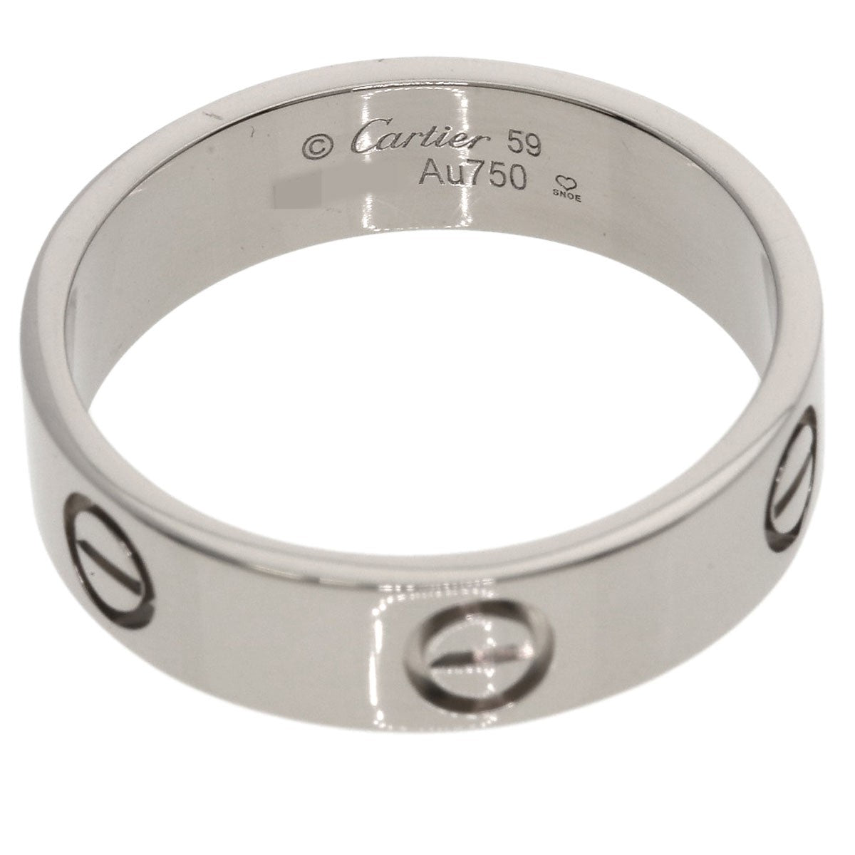 Gold CARTIER love ring #59 Ring K18 White