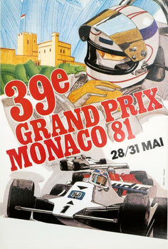 Monaco Grand Prix 1981 By J Grognet Vintage Poster  In Excellent Condition
