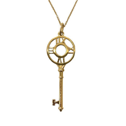 Tiffany & Co. Atlas Key Necklace Gold 750 With Diamonds