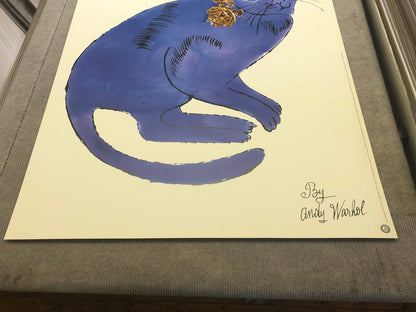Andy Warhol Cat (Blue) " Poster Pop Art