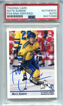 Mats Sundin Autographed 1993 Upper Deck Card (Psa)