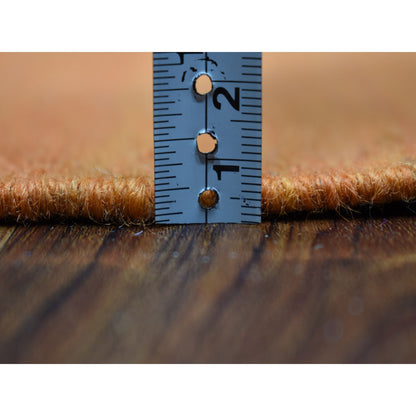 6'4"X9'9" Orange Shades Flat Weave Kilim Pure Wool Hand Woven Rug