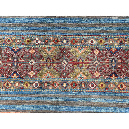 9'10"X13'2" Colorful Afghan Super Kazak Wool Hand Knotted Oriental Rug