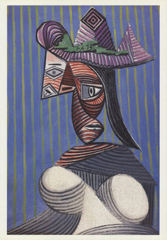Pablo Picasso Bust Of A Woman Wearing A Striped Hat 