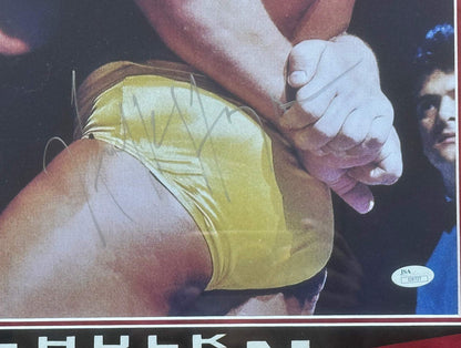 Hulk Hogan Autographed 16X20 Framed Photo Vs Andre The Giant (Jsa)