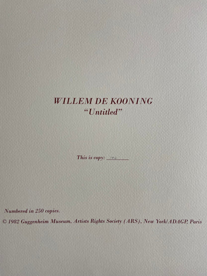 Willem De Kooning Lithograph Guggenheim Museum