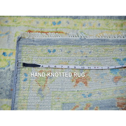2'10"X15'7" Gray Oushak Weave And Design Hand Knotted Wool Xl Runner Rug