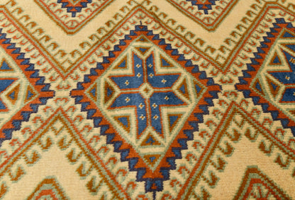 Handmade Oriental Rug Geometric Tribal Design