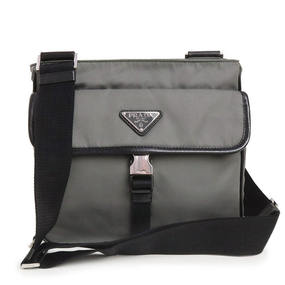 PRADA Triangle Shoulder Bag Tesuto Nero Grey