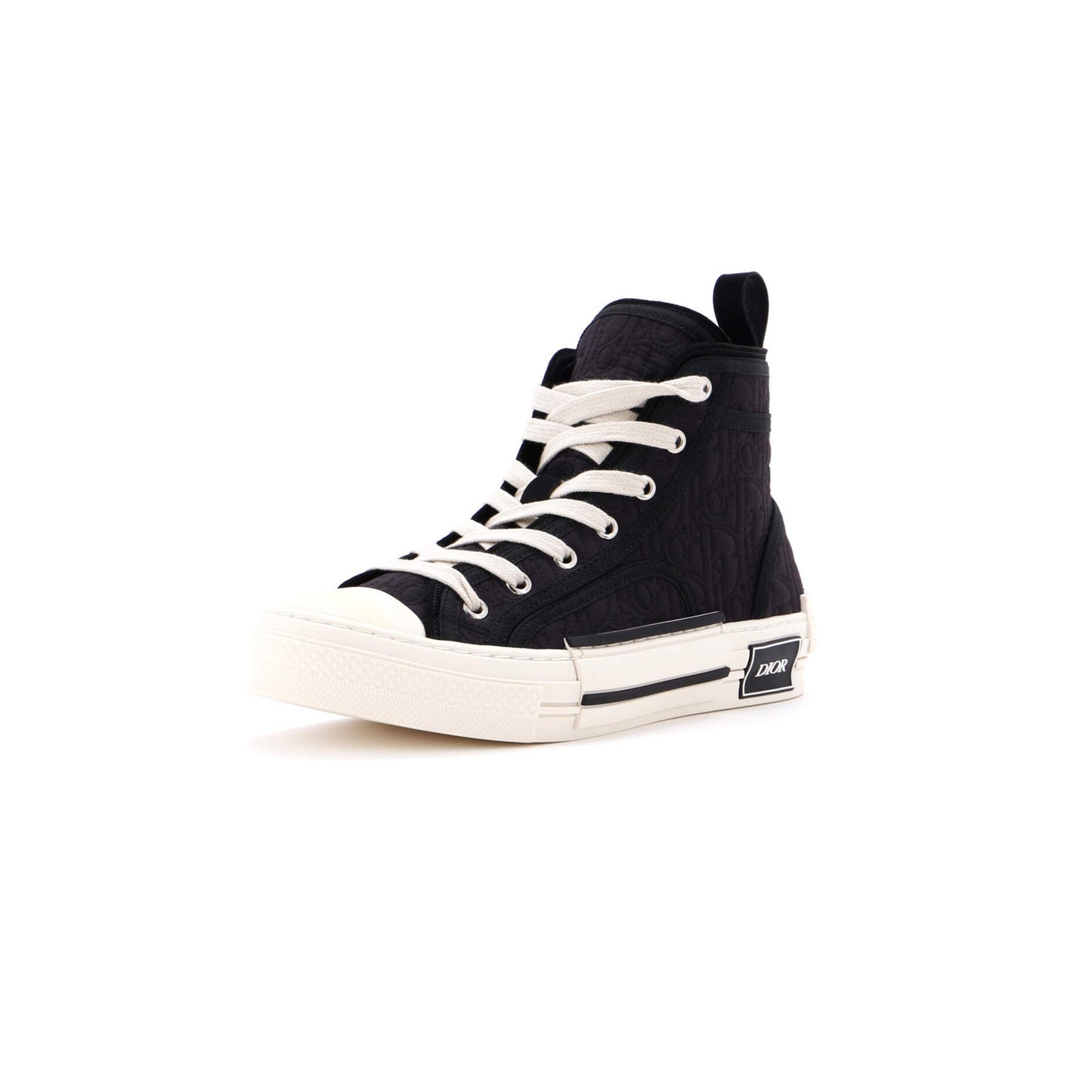 Christian Dior Men'S B23 High-Top Sneakers Quilted Oblique Nylon
