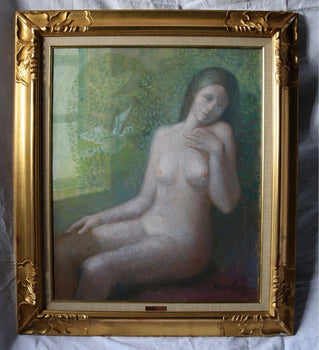 Art Gonzalez Collado Nude Woman Oil Painting F12 Signed Spanish Modern