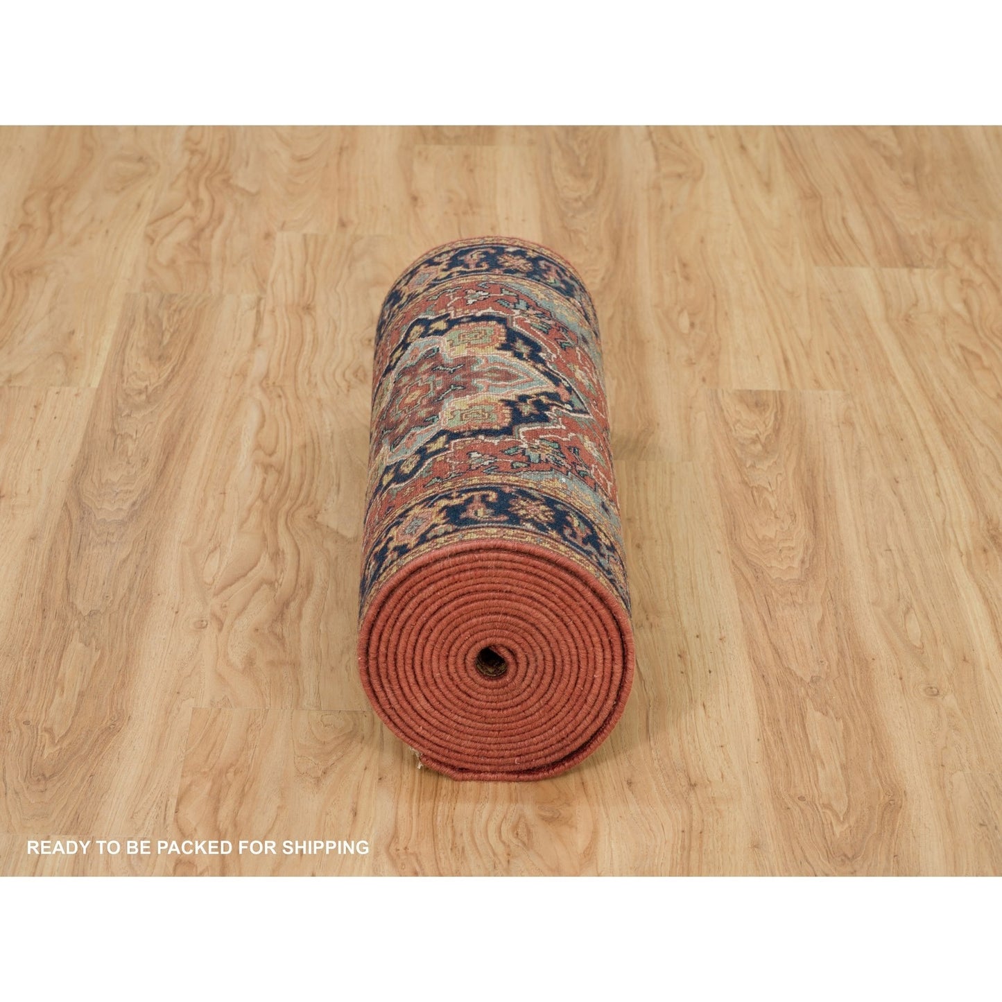 2'8"X22' Carmine Red Heris Re-Creation Soft Wool Xl Runner Oriental Rug