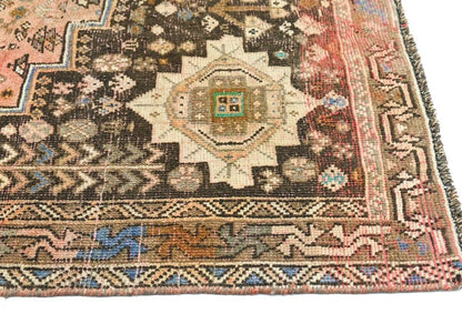 Vintage Distressed Rusty Pink Tribal Oriental Rug