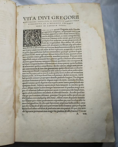 1531-1534 Froben Gregorius Nazianzen Orationes & Irenaeus Erasmus Editio Vellum