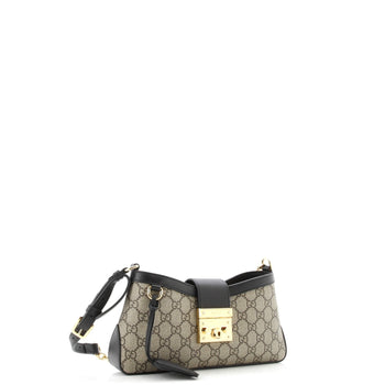 Gucci Padlock Chain Shoulder Bag Gg Coated Canvas And Leather Small