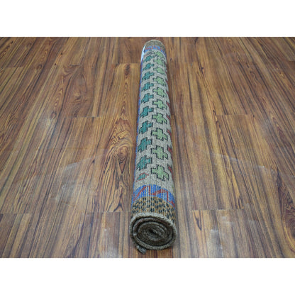 3'4"X4'9" Hand Made All Over Design Pure Wool Colorful Afghan Tribal Rug