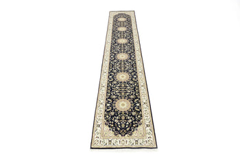 Handmade Indo-Nain Oriental Runner Rug Oversized