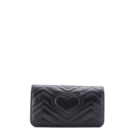 Gucci Gg Marmont Chain Flap Bag Embellished Matelasse Leather Mini