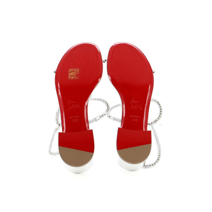 Christian Louboutin Women'S Simple Queenie Sandals Crystal Embellished Leather