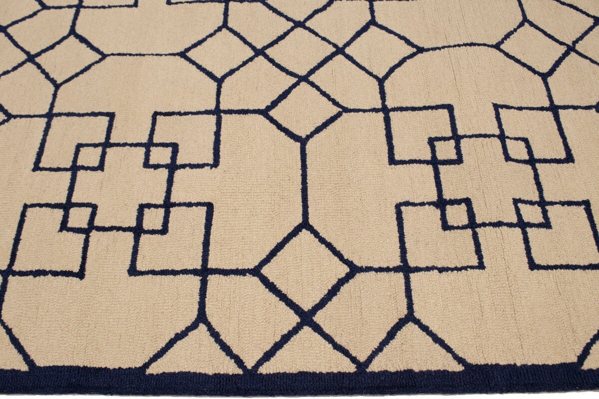 Hand-Tufted Modern Rug Wool Decor 5X8 Cream
