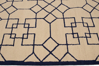Hand-Tufted Modern Rug Wool Decor 5X8 Cream