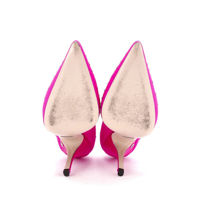 Gucci Women'S Mary Jane Pumps Crystal Embellished Satin