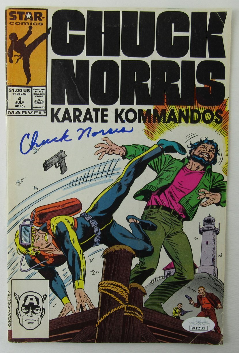 Chuck Norris Autographed Comic Book July 4, 1987