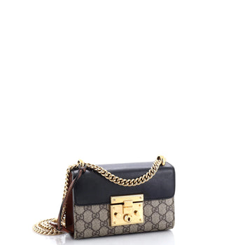 Gucci Padlock Shoulder Bag Gg Coated Canvas And Leather Small