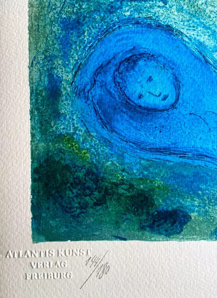 Marc Chagall Lithograph ' The Kiss ' Coa Hand-Signed Pen Hand-Numbered