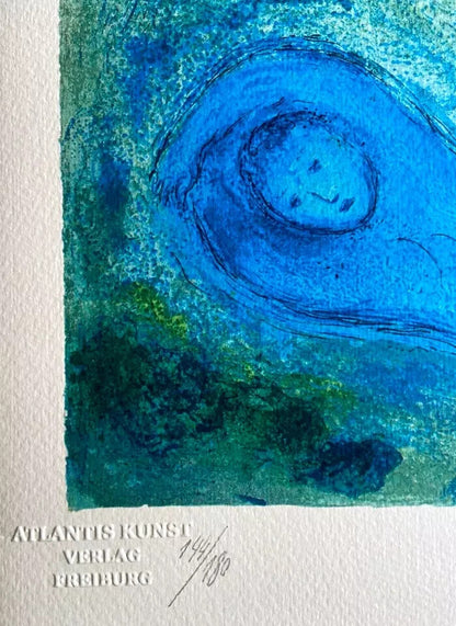 Marc Chagall Lithograph ' The Kiss ' Coa Hand-Signed Pen Hand-Numbered