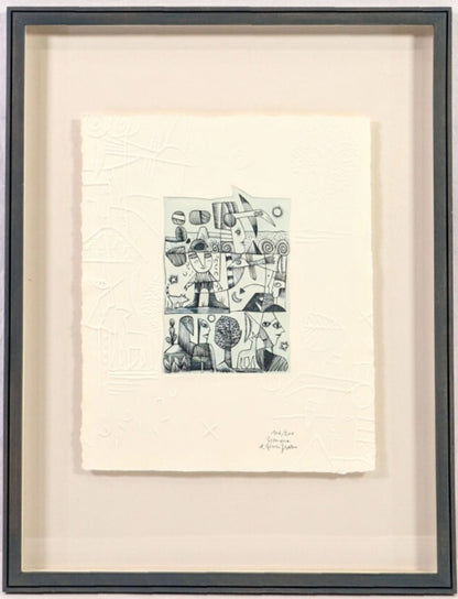 Simone & Henri Jean Etching With Embossing Limited 200 Hand-Signed Contemporary