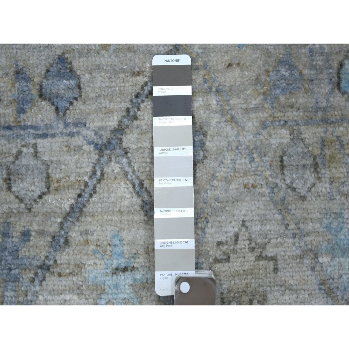 2'9"X15'1" Gray Natural Wool Afghan Angora Oushak Hand Knotted Runner Rug