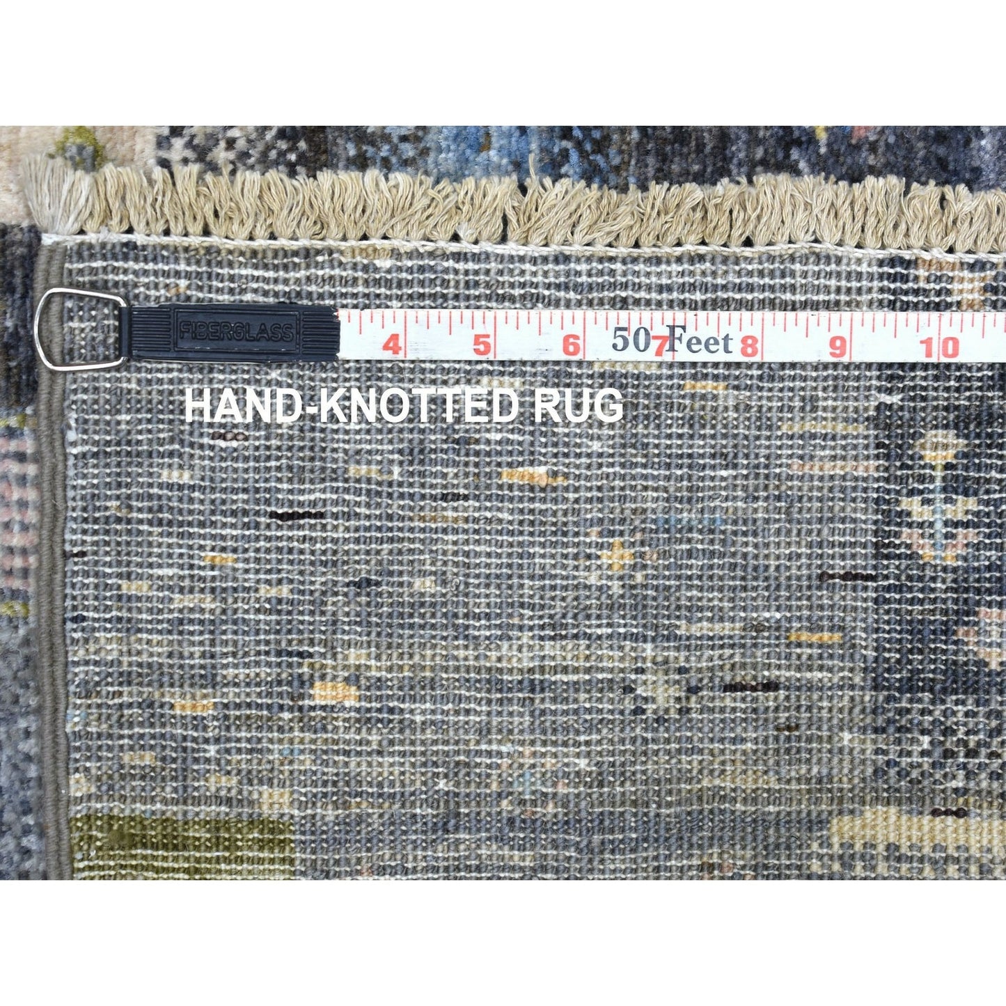 5'10"X9' Hand Knotted Wool Kashkuli Gabbeh Black Blue And Gray Rug
