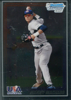 Manny Machado Unsigned 2010 Topps Usa Team 1St Bowman Rookie Chrome Card
