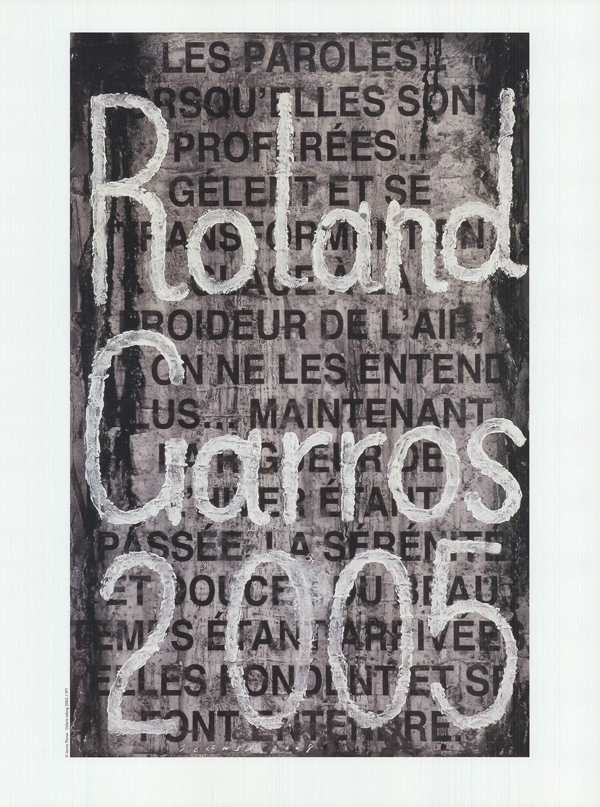 Jaume Plensa Roland Garros French Open " Poster Contemporary Blac