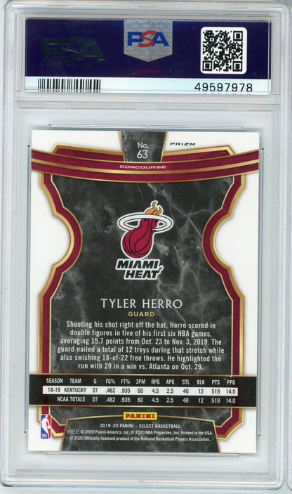 Tyler Herro 2019 Panini Select #63 Silver Prizm