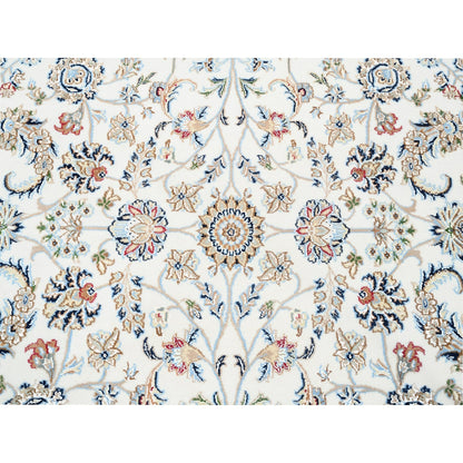 5'9"X5'9" All Over Design Square Wool And Silk 250 Kpsi Nain Handmade Rug