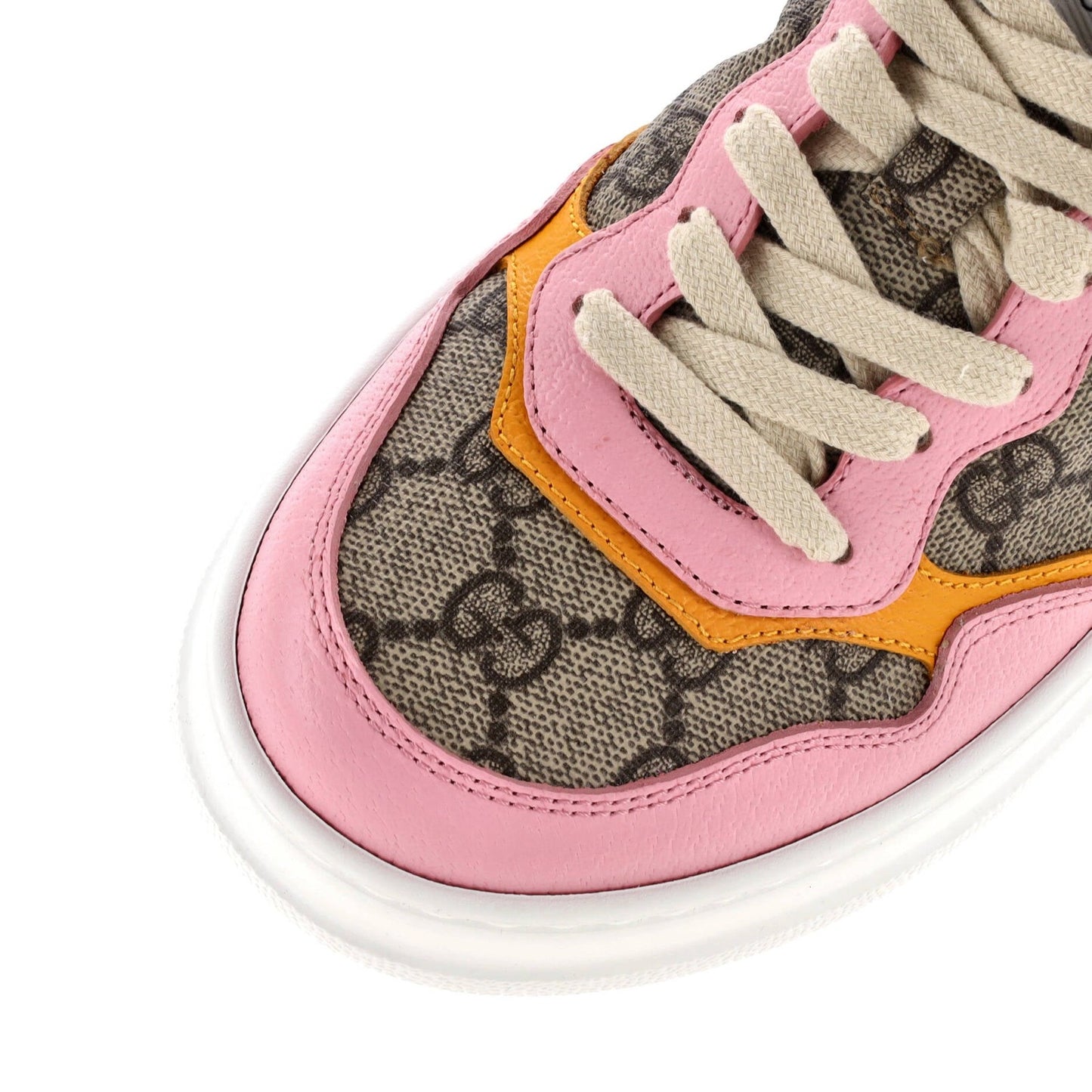 Gucci Women'S Dali Platform Sneakers Gg Canvas With Leather