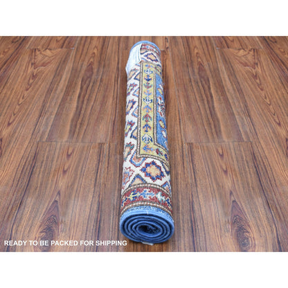 2'X2'10" Super Kazak Blue Hand Knotted Soft, Velvety Plush Wool Rug